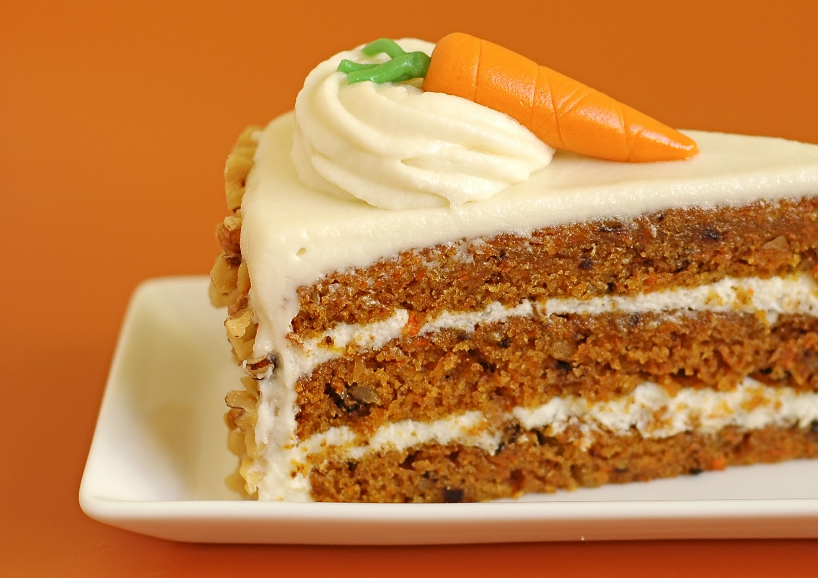 This is a sponge cake (baked from scratch) contains grated carrots, walnuts...